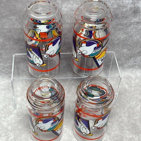 1995 Coca-Cola Polar Bear Glasses Set Of 4 Vintage Winter Sports 14 Oz - Picture 8 of 9